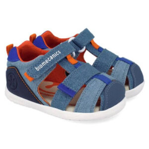 Sandale copii baieti calapod lat din textil Biomecanics, Albastru – 262199-A371