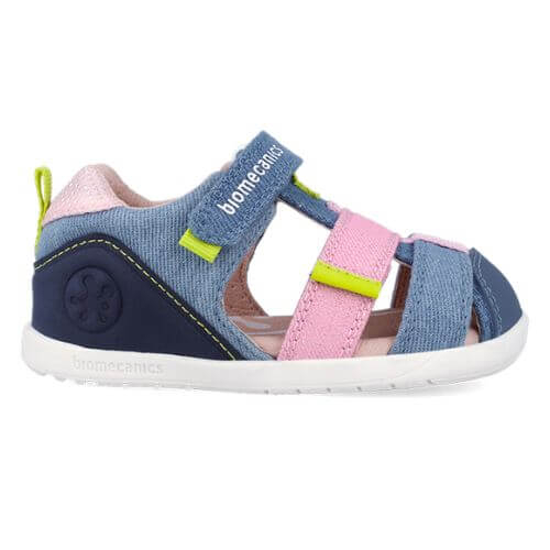 Sandale copii fete calapod lat din textil Biomecanics, Albastru – 262199-C727