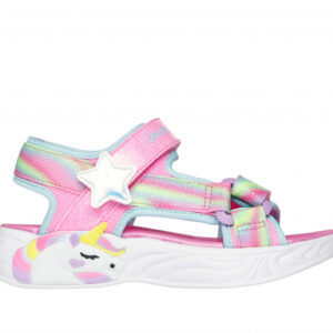 Sandale copii fete cu LED din material sintetic Skechers, Roz – 303107-PKMT