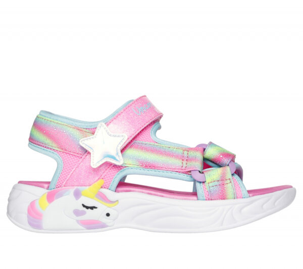 Sandale copii fete cu LED din material sintetic Skechers, Roz – 303107-PKMT
