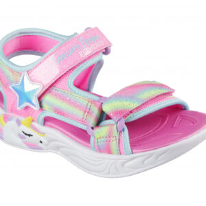 Sandale copii fete cu LED din material sintetic Skechers, Roz – 303107-PKMT