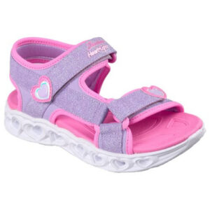 Sandale copii fete cu LED din material sintetic Skechers, Mov – 303114-LVPK