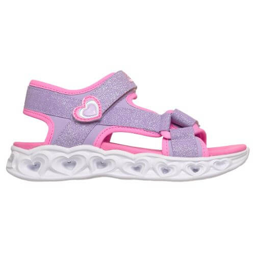 Sandale copii fete cu LED din material sintetic Skechers, Mov – 303114-LVPK