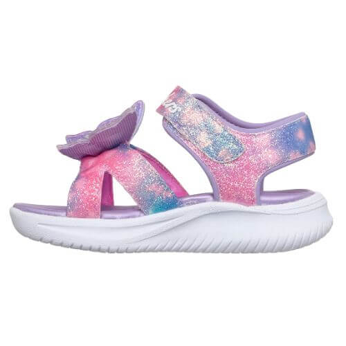 Sandale copii fete cu LED din textil Skechers, Lavanda – 303109-LVMT