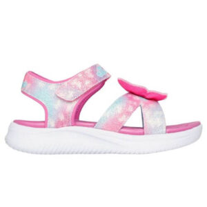 Sandale copii fete cu LED din textil Skechers, Roz – 303109-PKMT