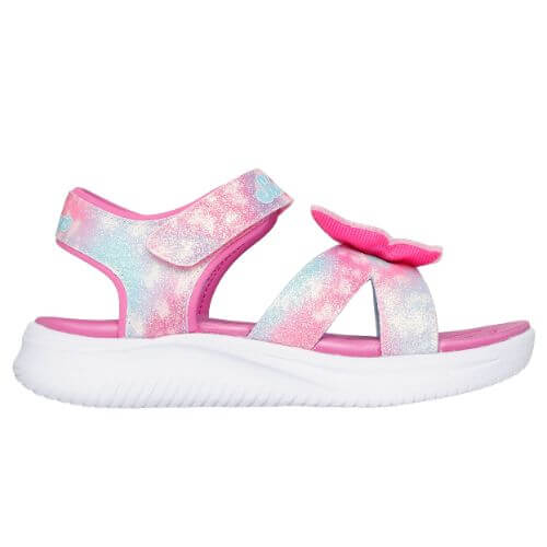 Sandale copii fete cu LED din textil Skechers, Roz – 303109-PKMT