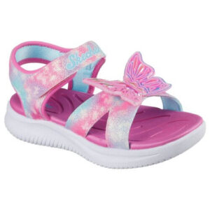 Sandale copii fete cu LED din textil Skechers, Roz – 303109-PKMT