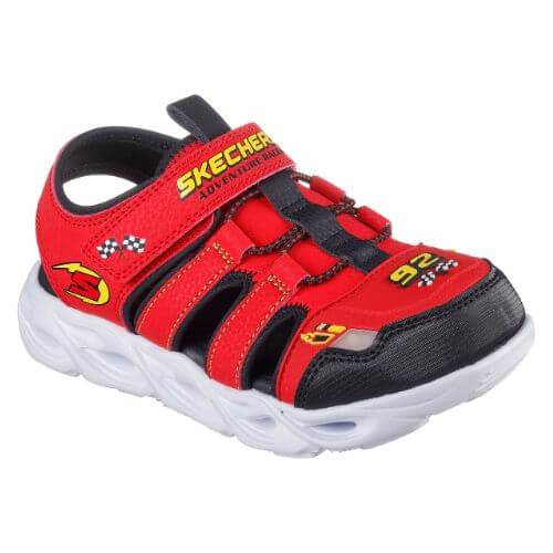 Sandale copii baieti cu LED din textil Skechers, Rosu – 400613 Sandale copii baieti cu LED din textil Skechers, Rosu – 400613