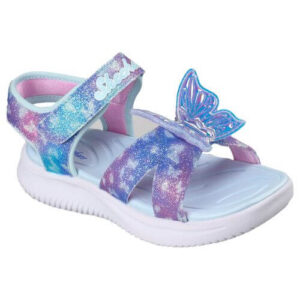Sandale copii fete cu LED din textil Skechers, Albastru – 303109-BLMT