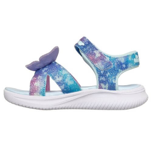 Sandale copii fete cu LED din textil Skechers, Albastru – 303109-BLMT