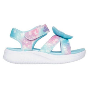 Sandale copii fete cu LED din textil Skechers, Albastru – 303109-AQMT