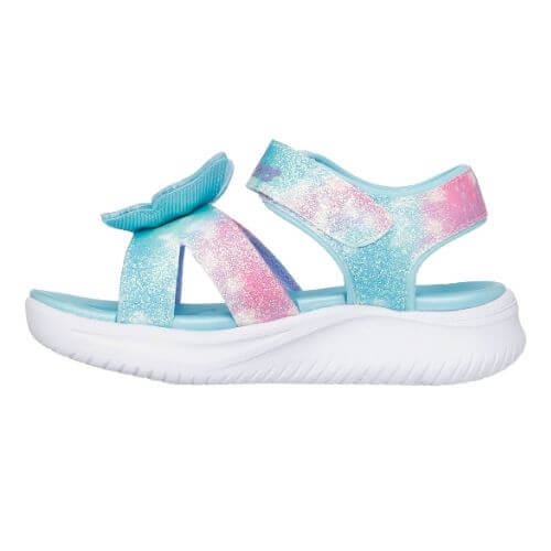 Sandale copii fete cu LED din textil Skechers, Albastru – 303109-AQMT
