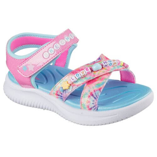 Sandale copii fete din material sintetic Skechers, Roz – 303045-PKMT