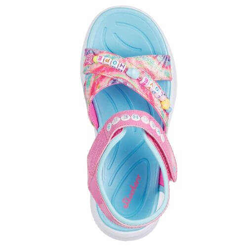Sandale copii fete din material sintetic Skechers, Roz – 303045-PKMT