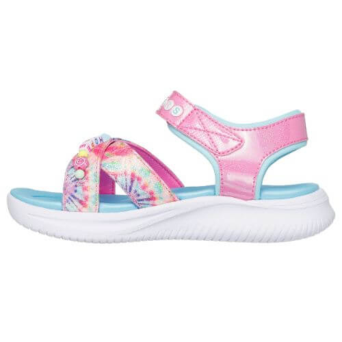 Sandale copii fete din material sintetic Skechers, Roz – 303045-PKMT