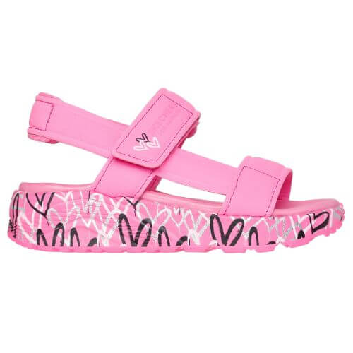 Sandale copii fete din material sintetic Skechers, Roz – 314094-HPMT