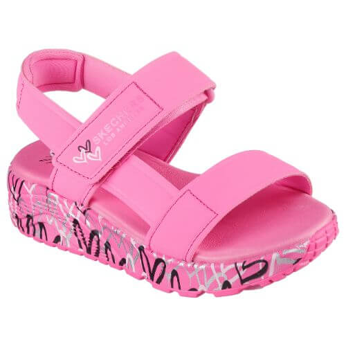 Sandale copii fete din material sintetic Skechers, Roz – 314094-HPMT