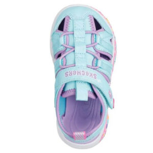 Sandale copii fete din material sintetic Skechers, Albastru – 303162-TQLV