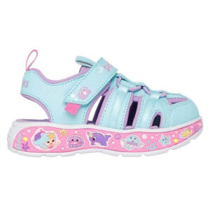 Sandale copii fete din material sintetic Skechers, Albastru – 303162-TQLV