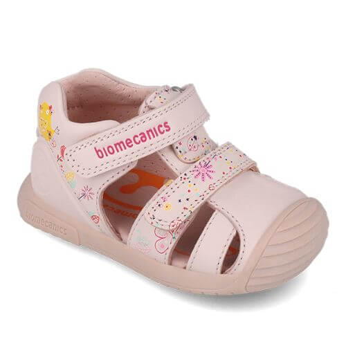 Sandale copii fete din piele Biomecanics, Roz – 252107-A779