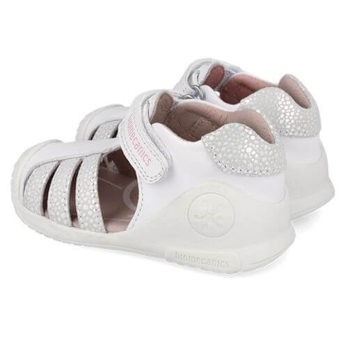 Sandale copii fete din piele Biomecanics, Alb – 262106-B050
