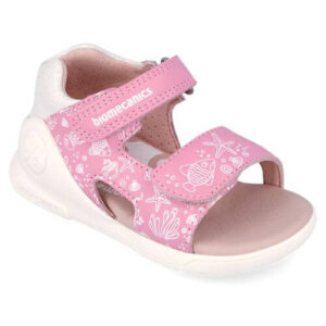 Sandale copii fete din piele Biomecanics, Roz – 262142-B711
