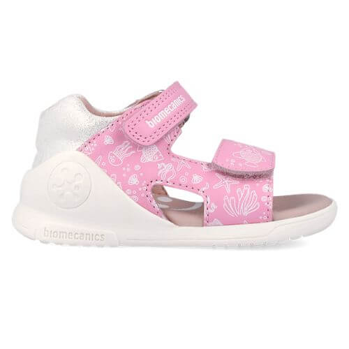 Sandale copii fete din piele Biomecanics, Roz – 262142-B711