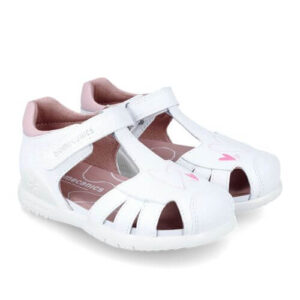 Sandale copii fete din piele Biomecanics, Alb – 242230-B050
