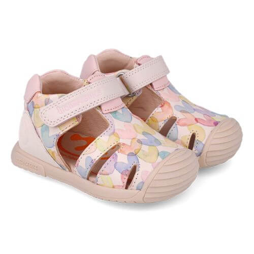Sandale copii fete din piele Biomecanics, Roz – 252110-A779