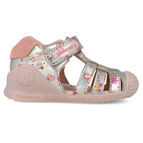 Sandale copii fete din piele Biomecanics, Auriu – 252103-B122