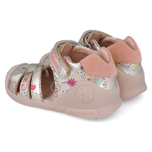 Sandale copii fete din piele Biomecanics, Auriu – 252103-B122