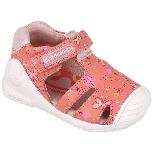 Sandale copii fete din piele Biomecanics, Rosu – 252101-A833