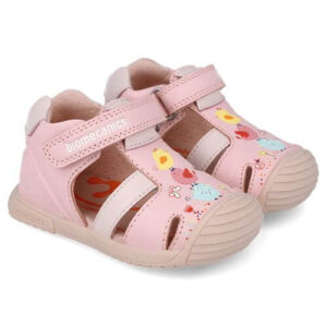 Sandale copii fete din piele Biomecanics, Roz – 252106-A032