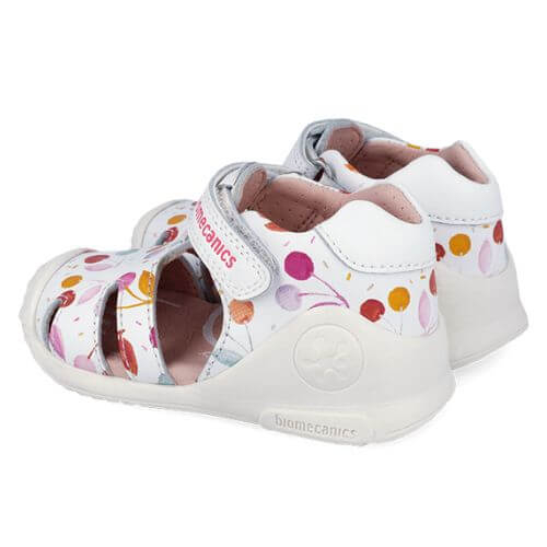 Sandale copii fete din piele Biomecanics, Alb – 262104-B050
