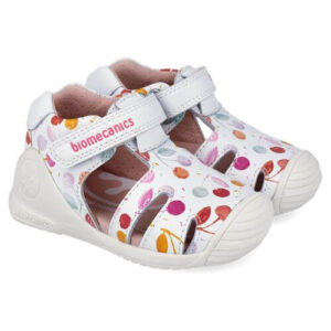 Sandale copii fete din piele Biomecanics, Alb – 262104-B050