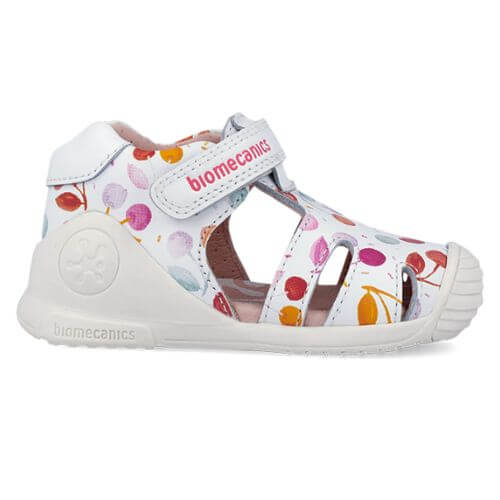 Sandale copii fete din piele Biomecanics, Alb – 262104-B050