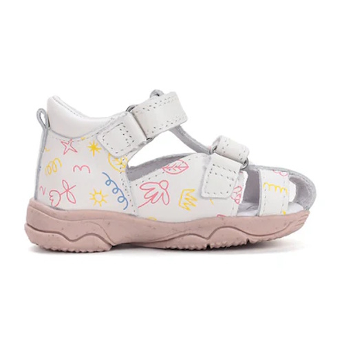 Sandale copii fete din piele DD Step, Alb – G064-61994