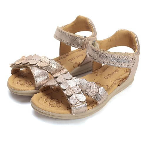 Sandale copii fete din piele DD Step, Auriu – G072-61153A