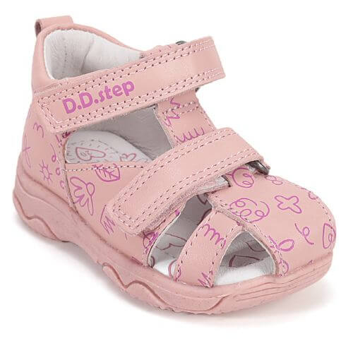 Sandale copii fete din piele DD Step, Roz – G064-61994A