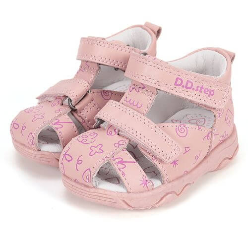 Sandale copii fete din piele DD Step, Roz – G064-61994A