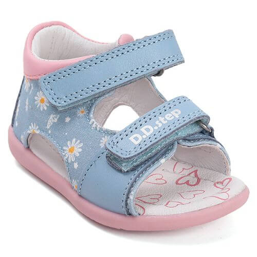 Sandale copii fete din piele DD Step, Albastru – G075-61329A