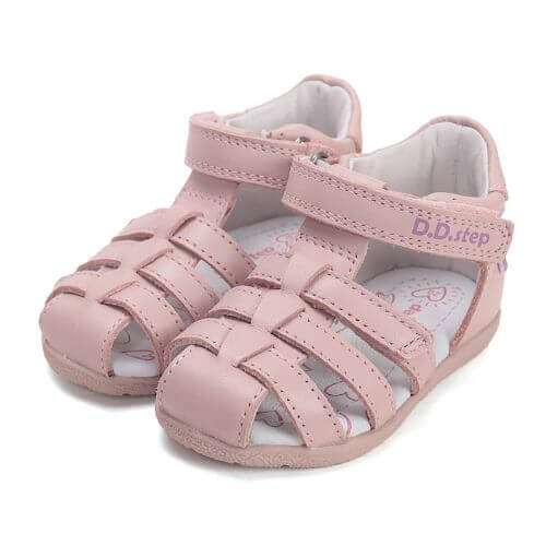 Sandale copii fete din piele DD Step, Roz – G111-61400A