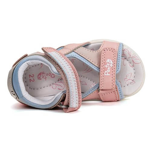 Sandale copii fete din piele Ponte 20, Gri – DA05-6-1686B