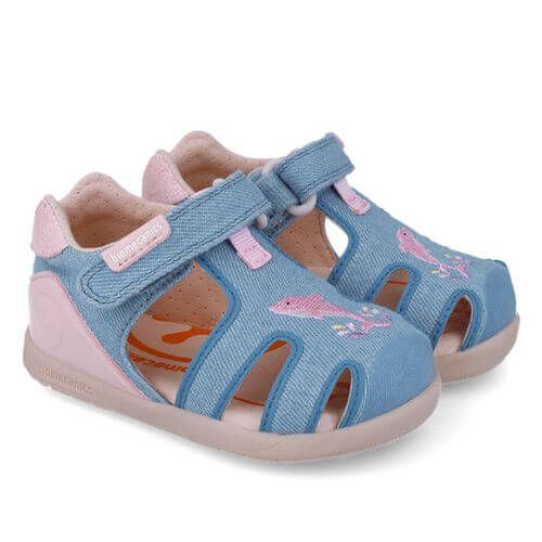 Sandale copii fete calapod lat din textil Biomecanics, Albastru – 252191-A371