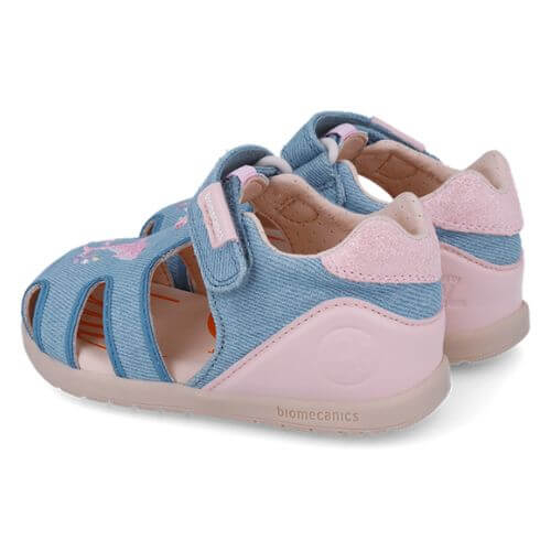 Sandale copii fete calapod lat din textil Biomecanics, Albastru – 252191-A371
