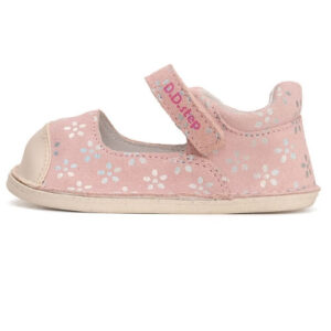 Sandale copii fete Barefoot din piele DD Step, Roz – H085-41651