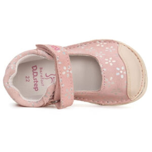 Sandale copii fete Barefoot din piele DD Step, Roz – H085-41651