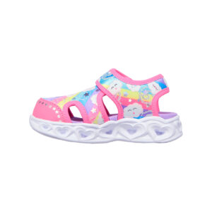 Sandale copii fete cu LED din textil Skechers, Roz -302977 HPMT