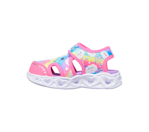 Sandale copii fete cu LED din textil Skechers, Roz -302977 HPMT