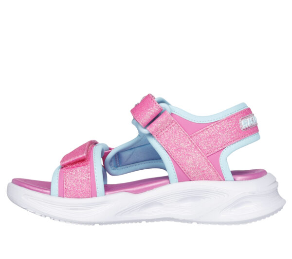 Sandale copii fete cu LED din textil Skechers, Roz – 303024